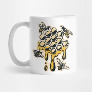 Bees On A Honey Comb Mug